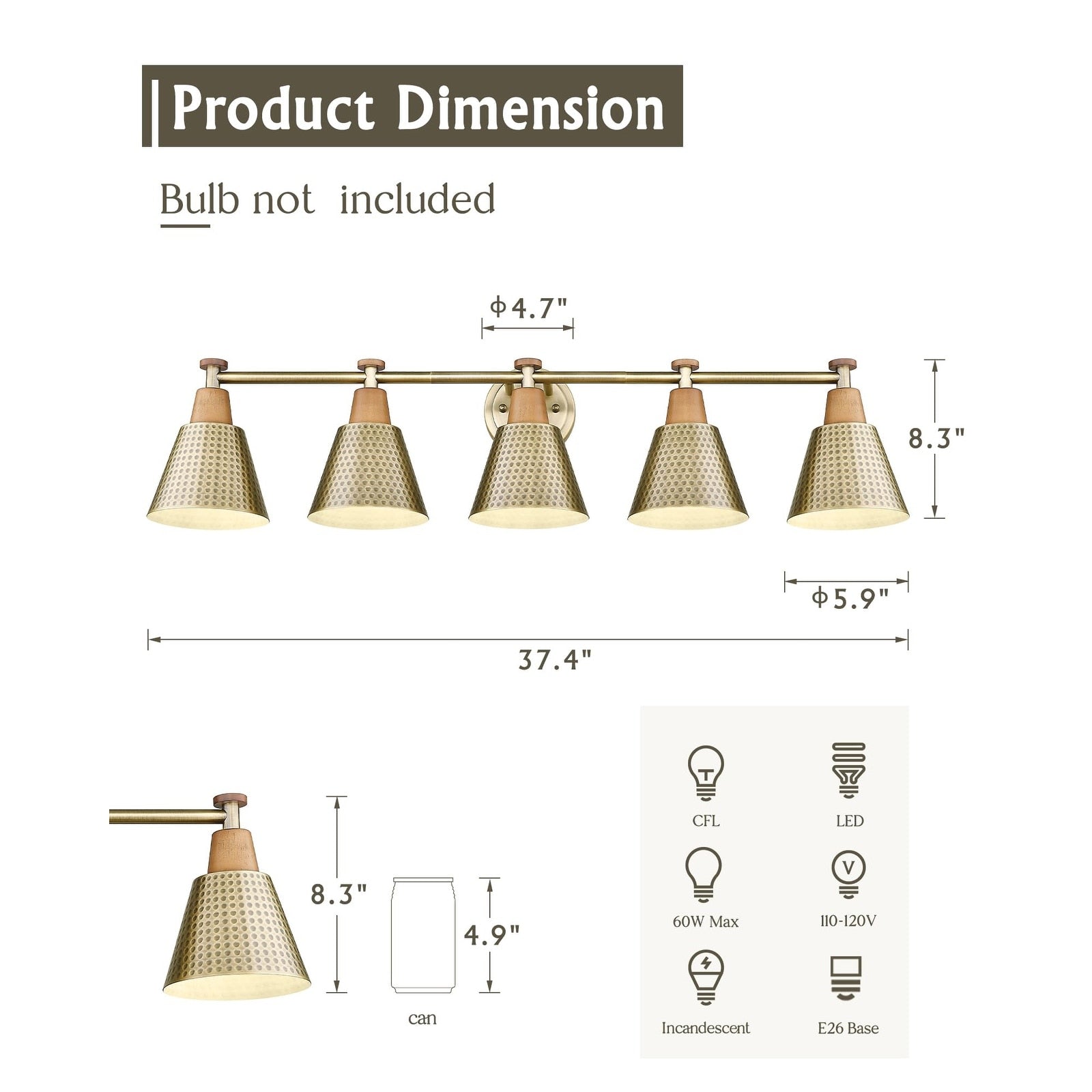 Luminaire de salle de bain moderne à 3, 5 ou 6 lampes