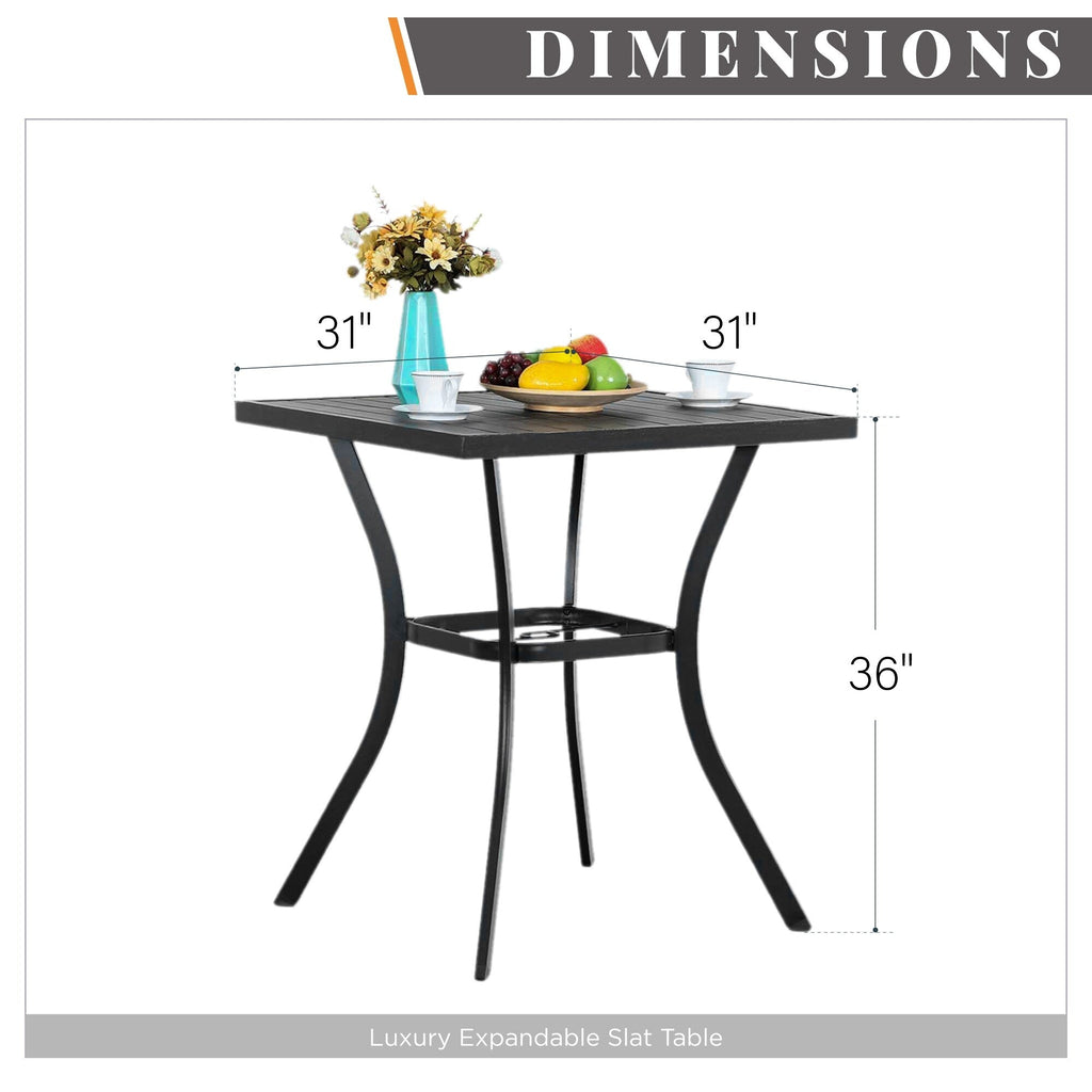 Ensemble de tabourets de bar de patio 3/5 pièces MAISON ARTS comprenant 1 table de bar et 2/4 tabourets de bar hauts pivotants en textilène
