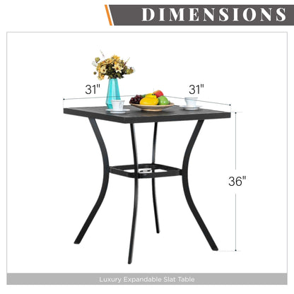 Ensemble de tabourets de bar de patio 3/5 pièces MAISON ARTS comprenant 1 table de bar et 2/4 tabourets de bar hauts pivotants en textilène