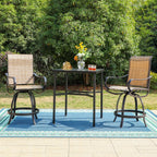 Ensemble de 3/5 tabourets de bar de patio MAISON ARTS, comprenant une table basse en métal et des tabourets de bar hauts pivotants en textilène