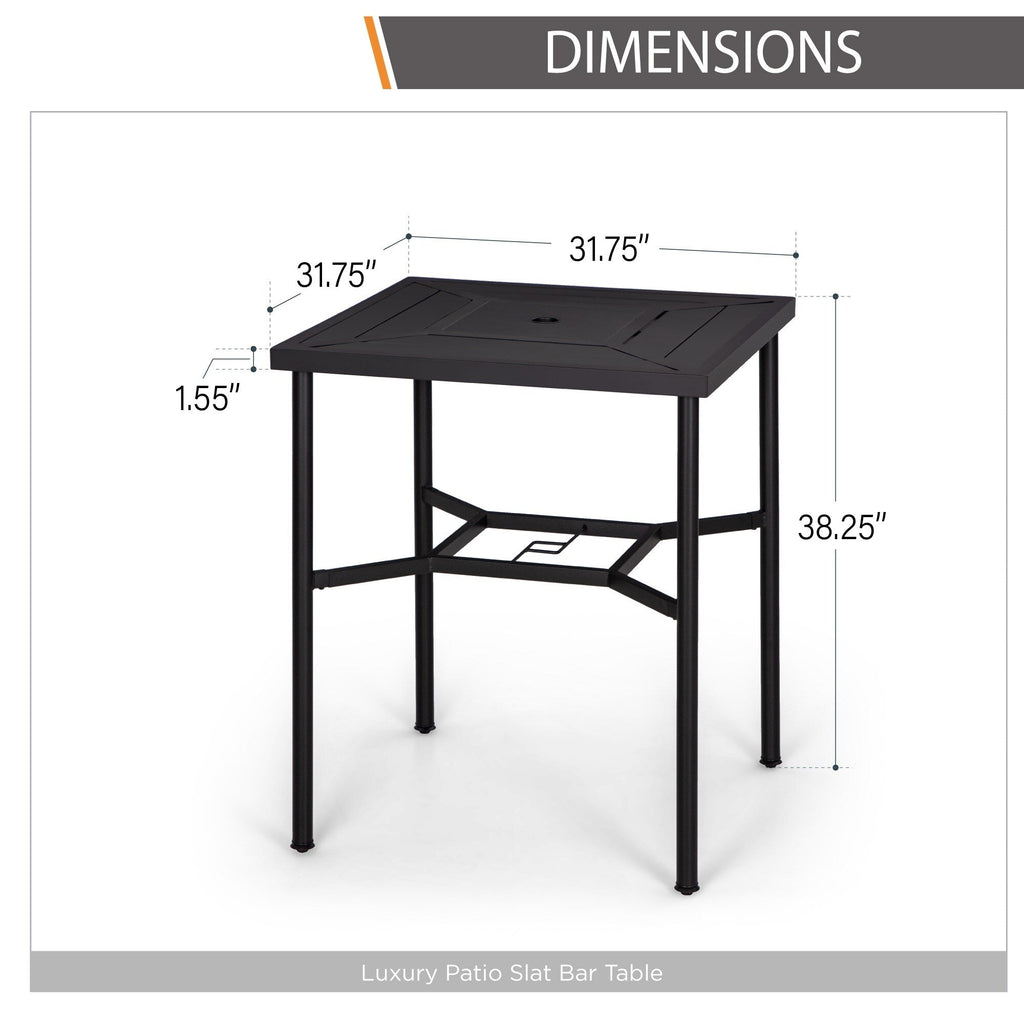 Ensemble de 3/5 tabourets de bar de patio MAISON ARTS, comprenant une table basse en métal et des tabourets de bar hauts pivotants en textilène