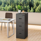 Classeur métallique verrouillable à 3 tiroirs pour bureau à domicile, armoire roulante entièrement assemblée