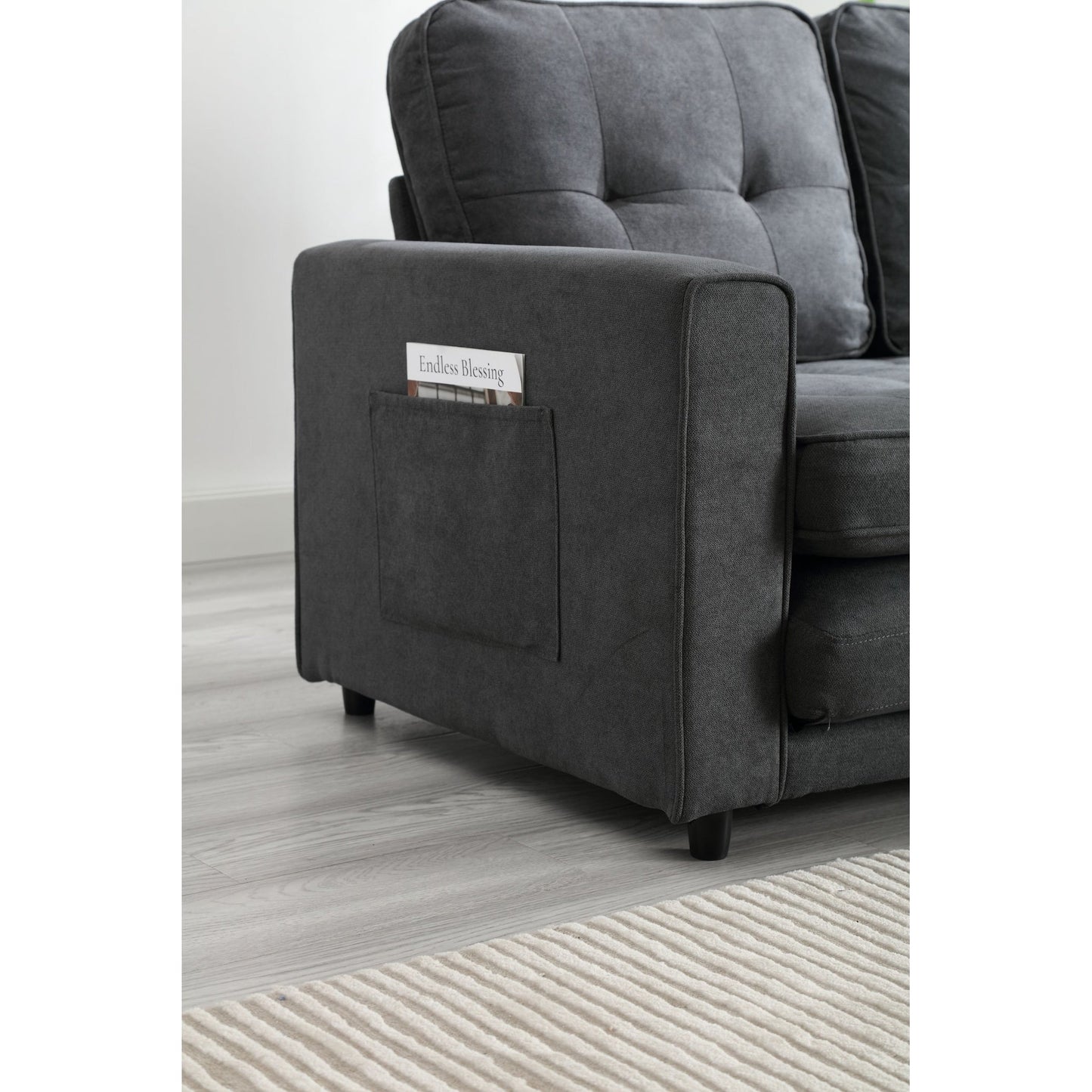 Canapé-lit convertible 3 places en velours moelleux - 31,10 x 55,00 x 31,00