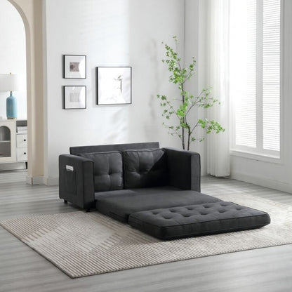 Canapé-lit convertible 3 places en velours moelleux - 31,10 x 55,00 x 31,00