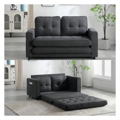 Canapé-lit convertible 3 places en velours moelleux - 31,10 x 55,00 x 31,00