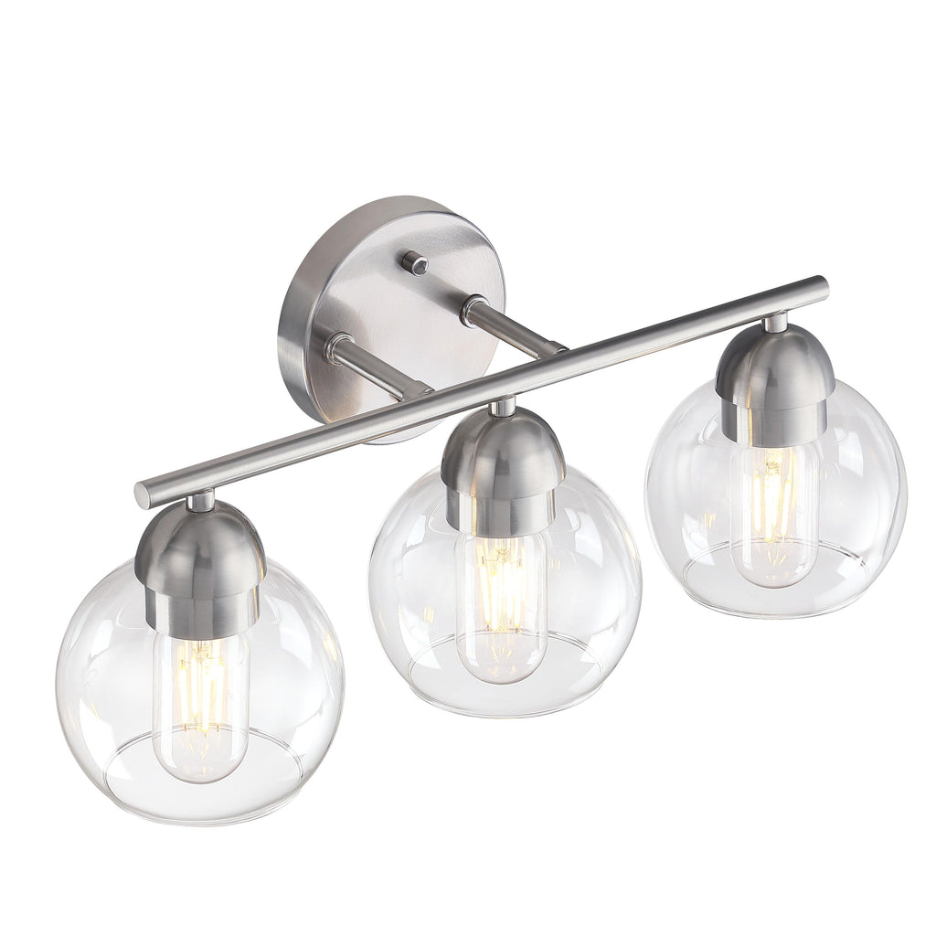 Luminaires de salle de bain ronds en verre à 3 lumières