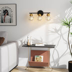Luminaires de salle de bain ronds en verre à 3 lumières