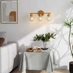 Luminaires de salle de bain ronds en verre à 3 lumières