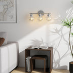 Luminaires de salle de bain ronds en verre à 3 lumières