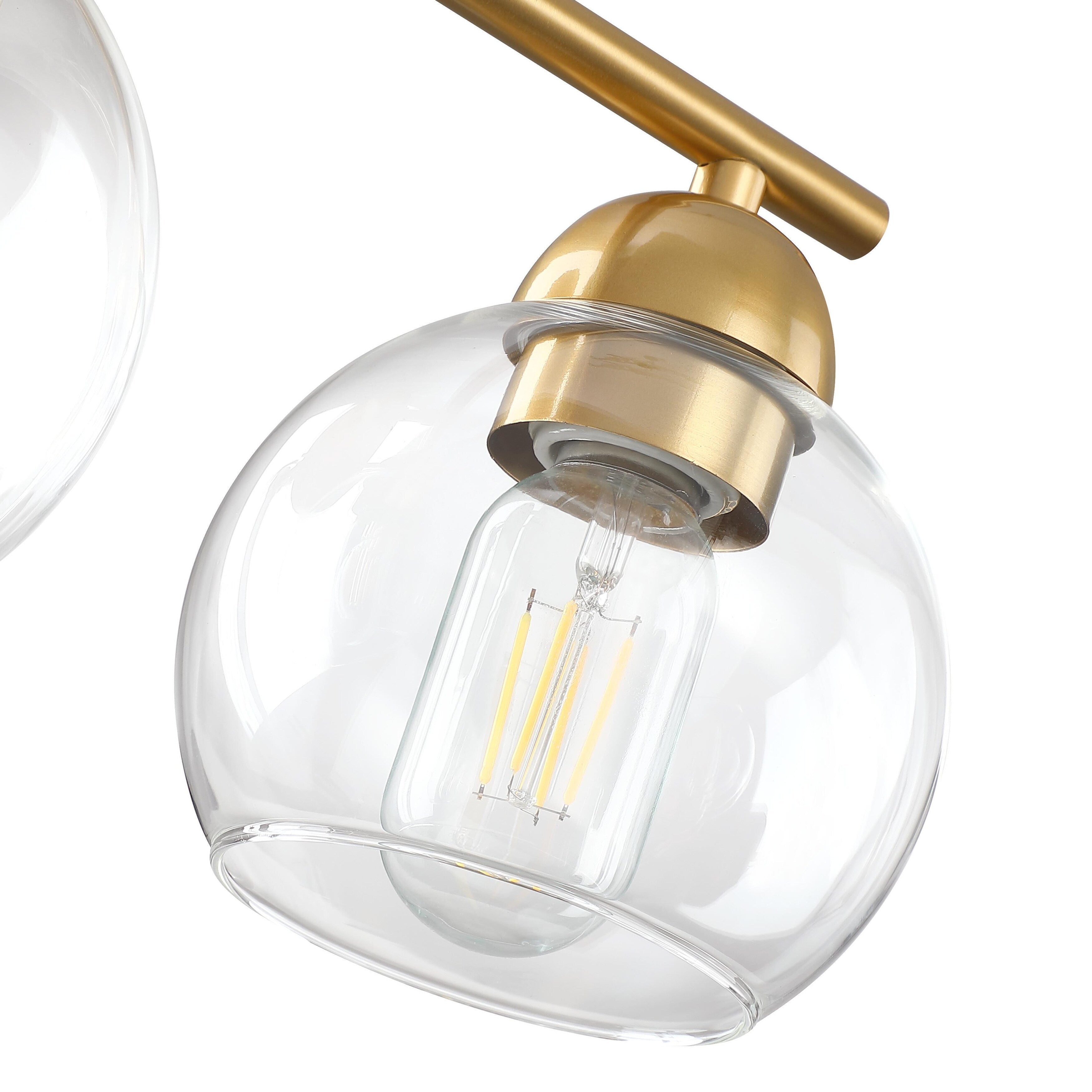 Luminaires de salle de bain ronds en verre à 3 lumières