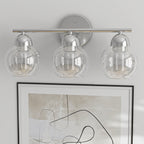Luminaires de salle de bain ronds en verre à 3 lumières
