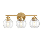 Luminaires de salle de bain ronds en verre à 3 lumières