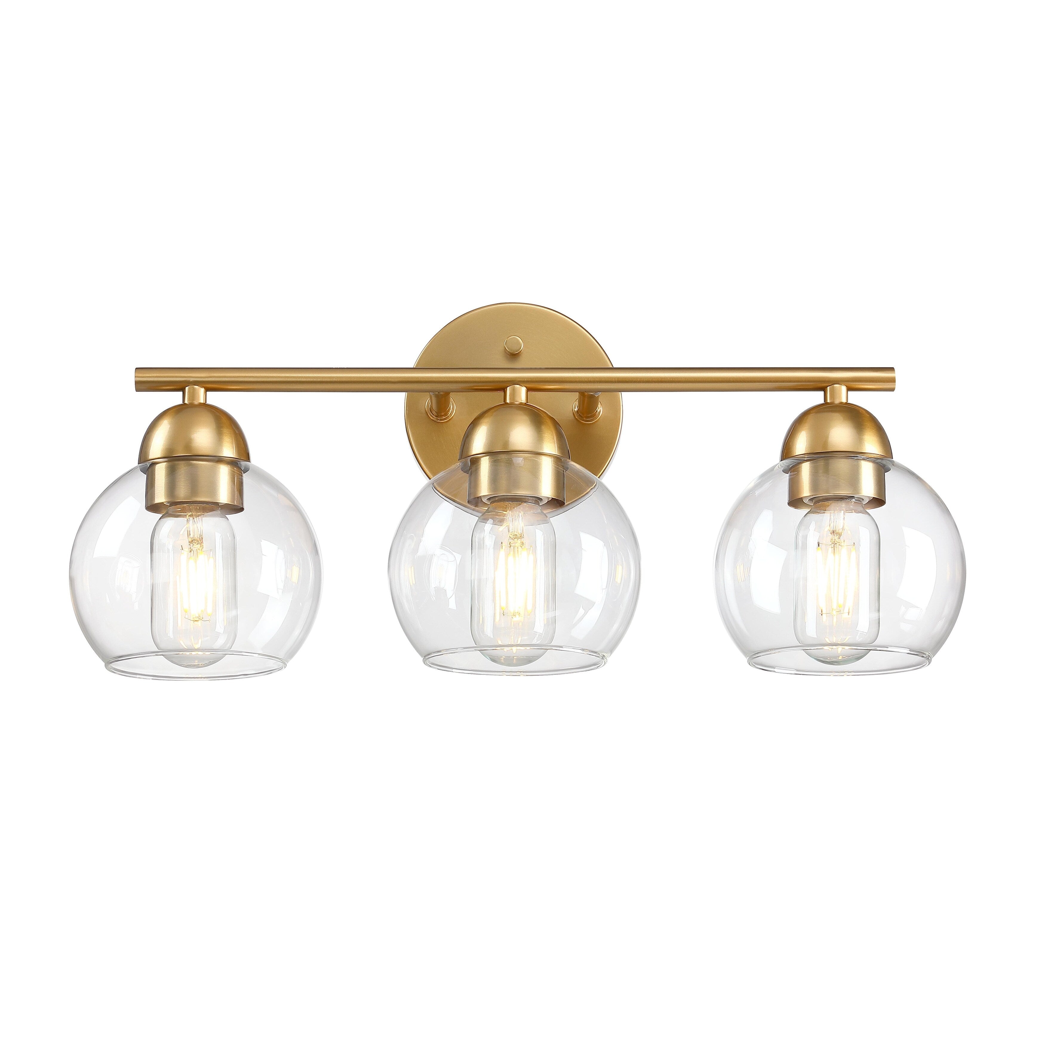 Luminaires de salle de bain ronds en verre à 3 lumières