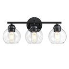 Luminaires de salle de bain ronds en verre à 3 lumières