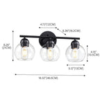 Luminaires de salle de bain ronds en verre à 3 lumières