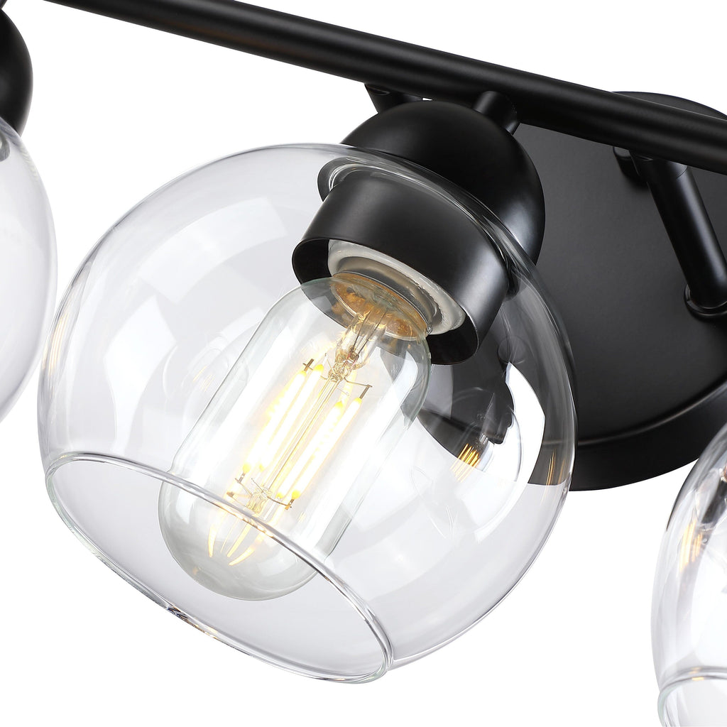 Luminaires de salle de bain ronds en verre à 3 lumières