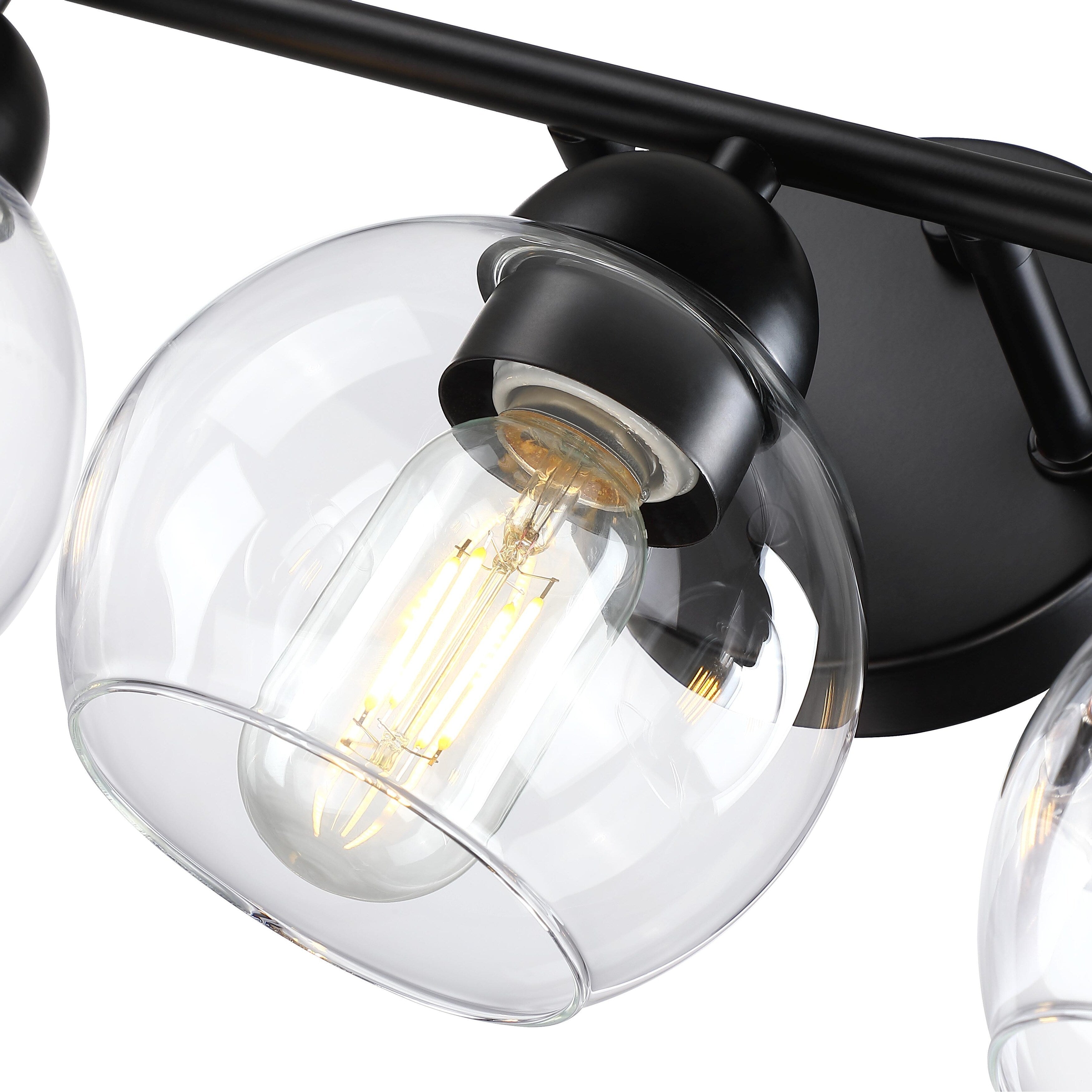Luminaires de salle de bain ronds en verre à 3 lumières