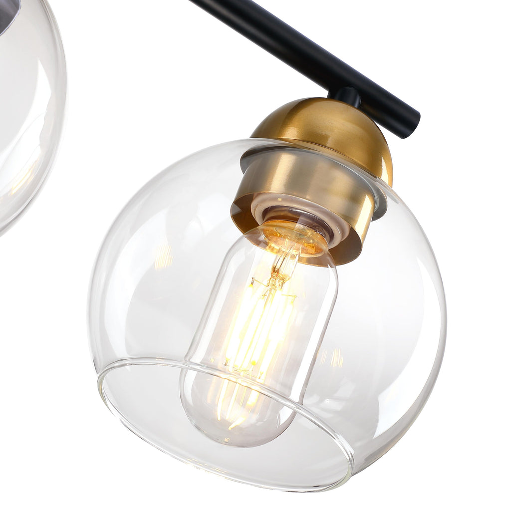 Luminaires de salle de bain ronds en verre à 3 lumières