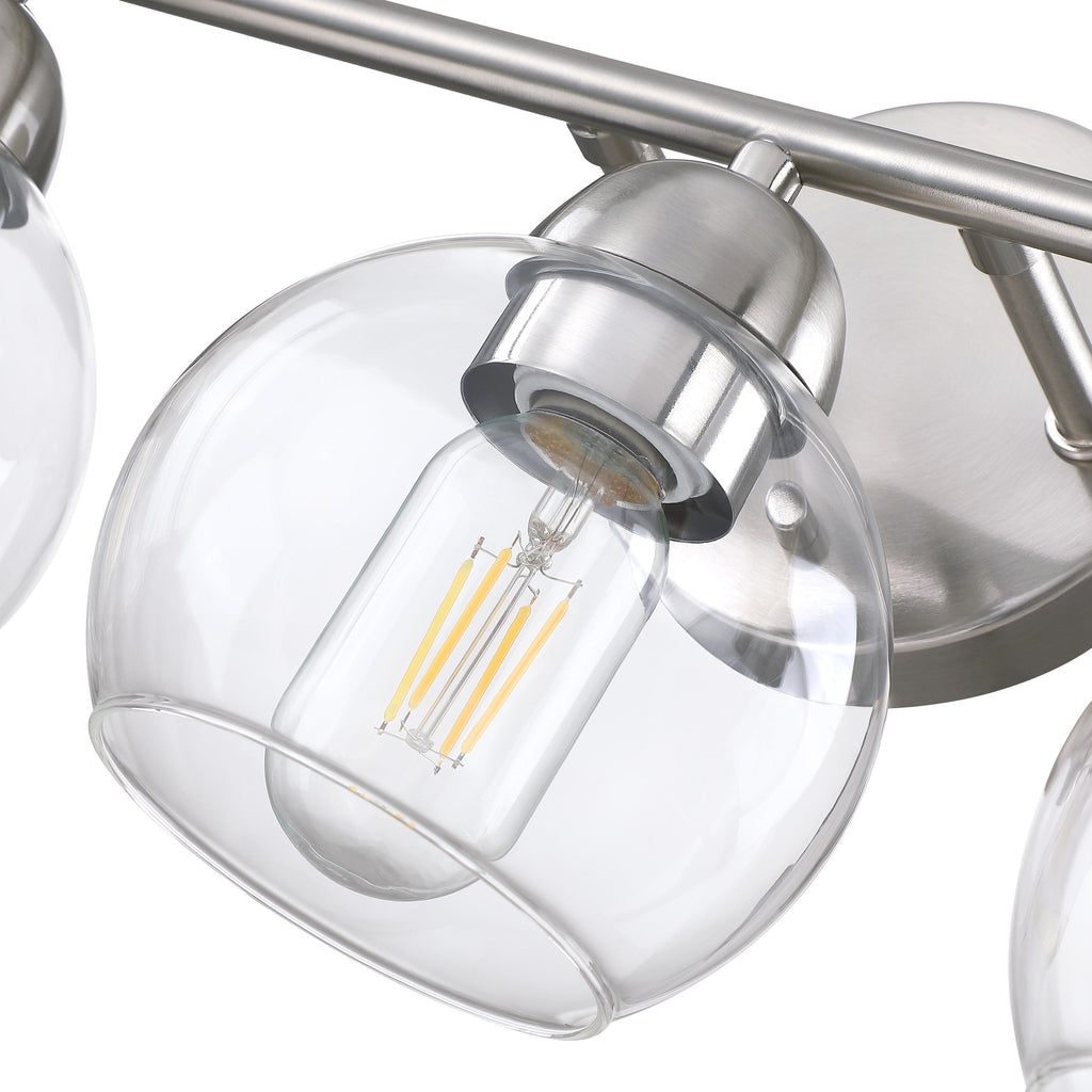 Luminaires de salle de bain ronds en verre à 3 lumières