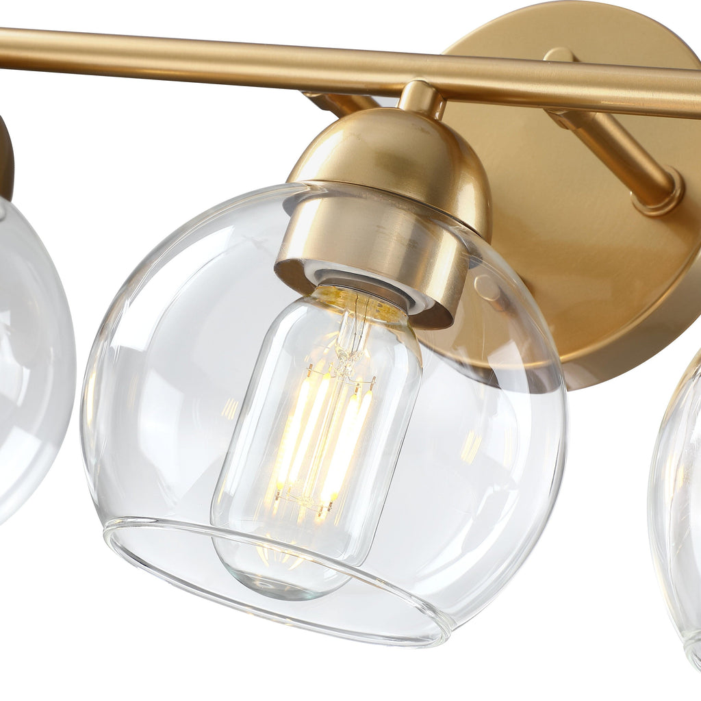 Luminaires de salle de bain ronds en verre à 3 lumières