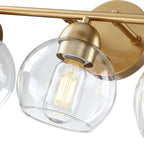 Luminaires de salle de bain ronds en verre à 3 lumières