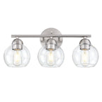 Luminaires de salle de bain ronds en verre à 3 lumières