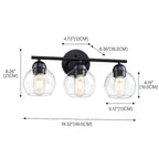Luminaires de salle de bain ronds en verre à 3 lumières