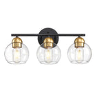 Luminaires de salle de bain ronds en verre à 3 lumières
