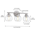 Luminaires de salle de bain ronds en verre à 3 lumières