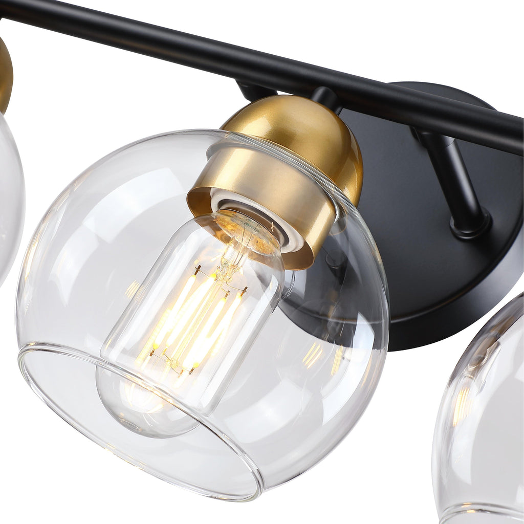 Luminaires de salle de bain ronds en verre à 3 lumières