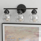 Luminaires de salle de bain ronds en verre à 3 lumières