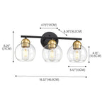 Luminaires de salle de bain ronds en verre à 3 lumières