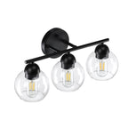 Luminaires de salle de bain ronds en verre à 3 lumières
