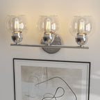 Luminaires de salle de bain ronds en verre à 3 lumières