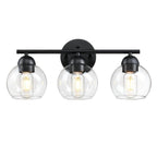 Luminaires de salle de bain ronds en verre à 3 lumières