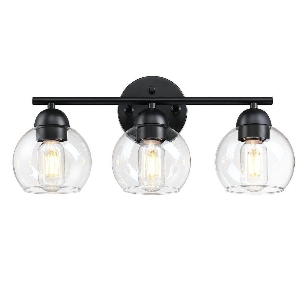 Luminaires de salle de bain ronds en verre à 3 lumières
