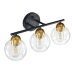 Luminaires de salle de bain ronds en verre à 3 lumières