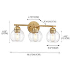Luminaires de salle de bain ronds en verre à 3 lumières