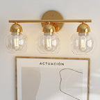 Luminaires de salle de bain ronds en verre à 3 lumières