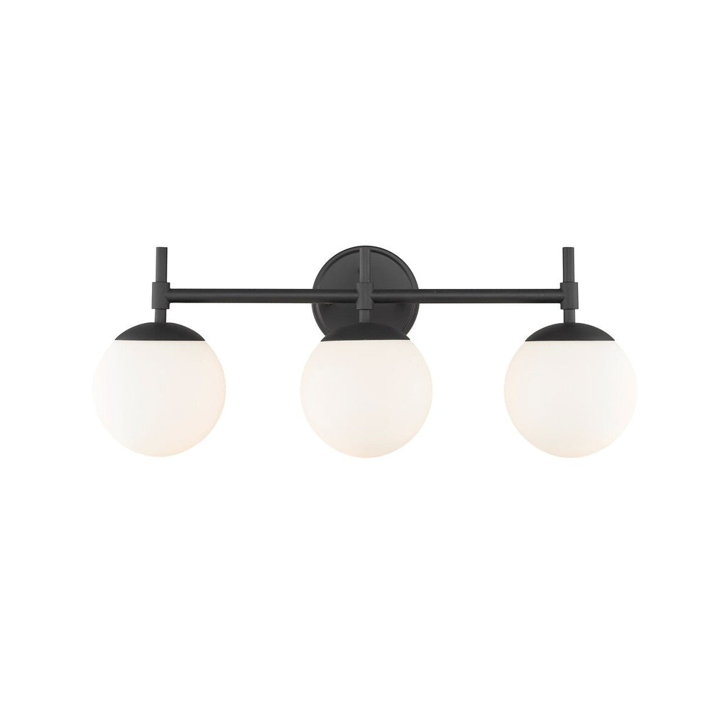 Luminaire de salle de bain à 3 lampes 929 Lighting, disponible en plusieurs finitions et avec abat-jour en verre opale