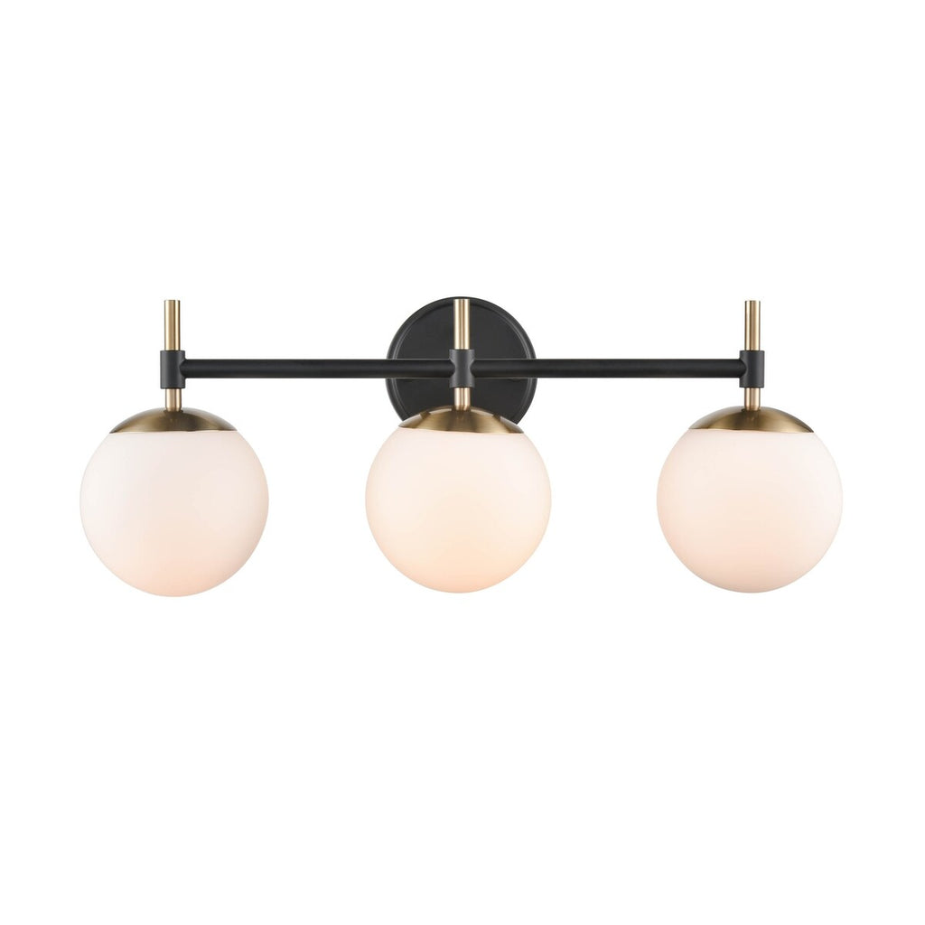 Luminaire de salle de bain à 3 lampes 929 Lighting, disponible en plusieurs finitions et avec abat-jour en verre opale