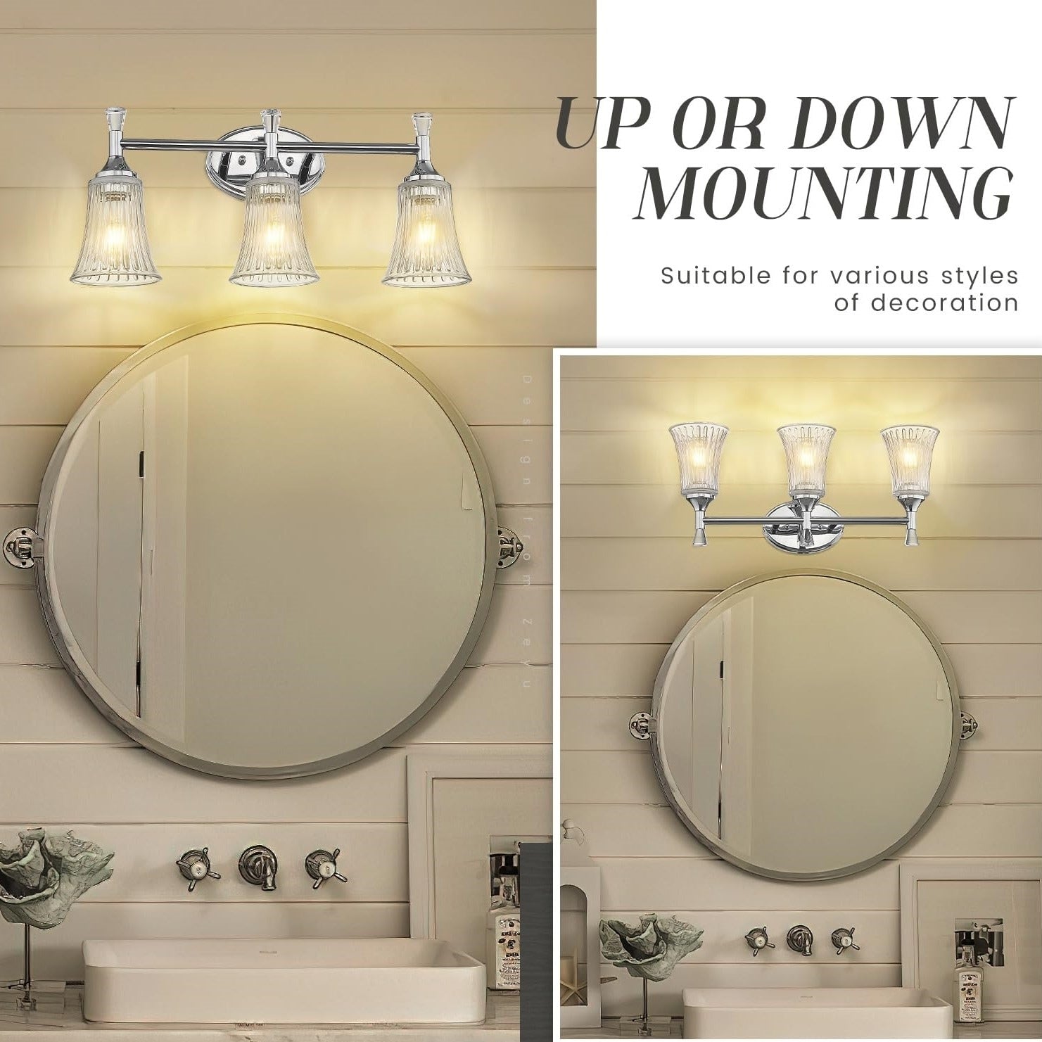 Luminaires de salle de bain à 3 lumières