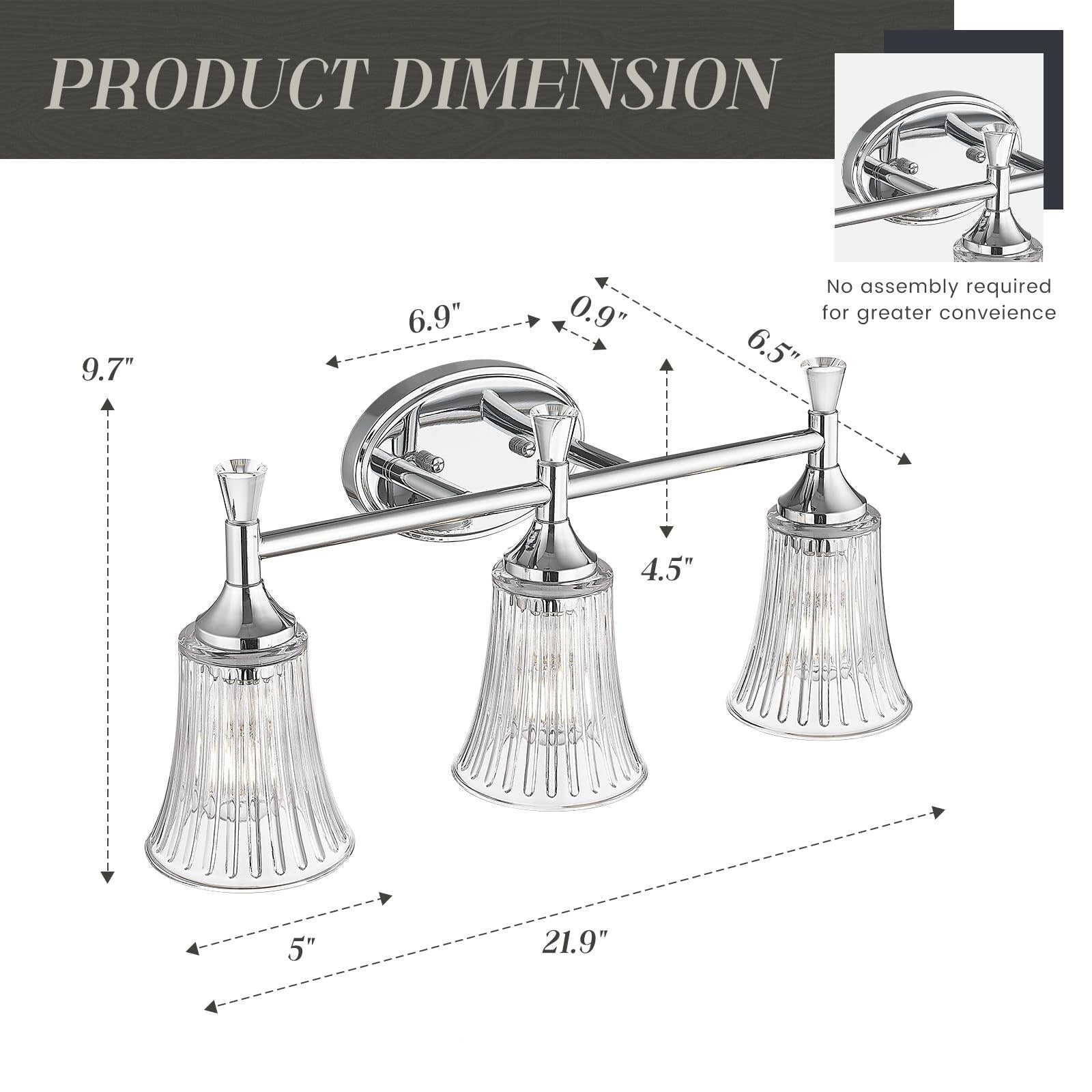 Luminaires de salle de bain à 3 lumières