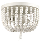Plafonnier encastré à 3 lumières en bois blanc antique de style bohème