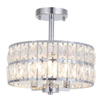 Plafonnier semi-encastré à 3 lumières en cristal pour salon et couloir