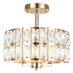 Plafonnier semi-encastré à 3 lumières en cristal pour salon et couloir