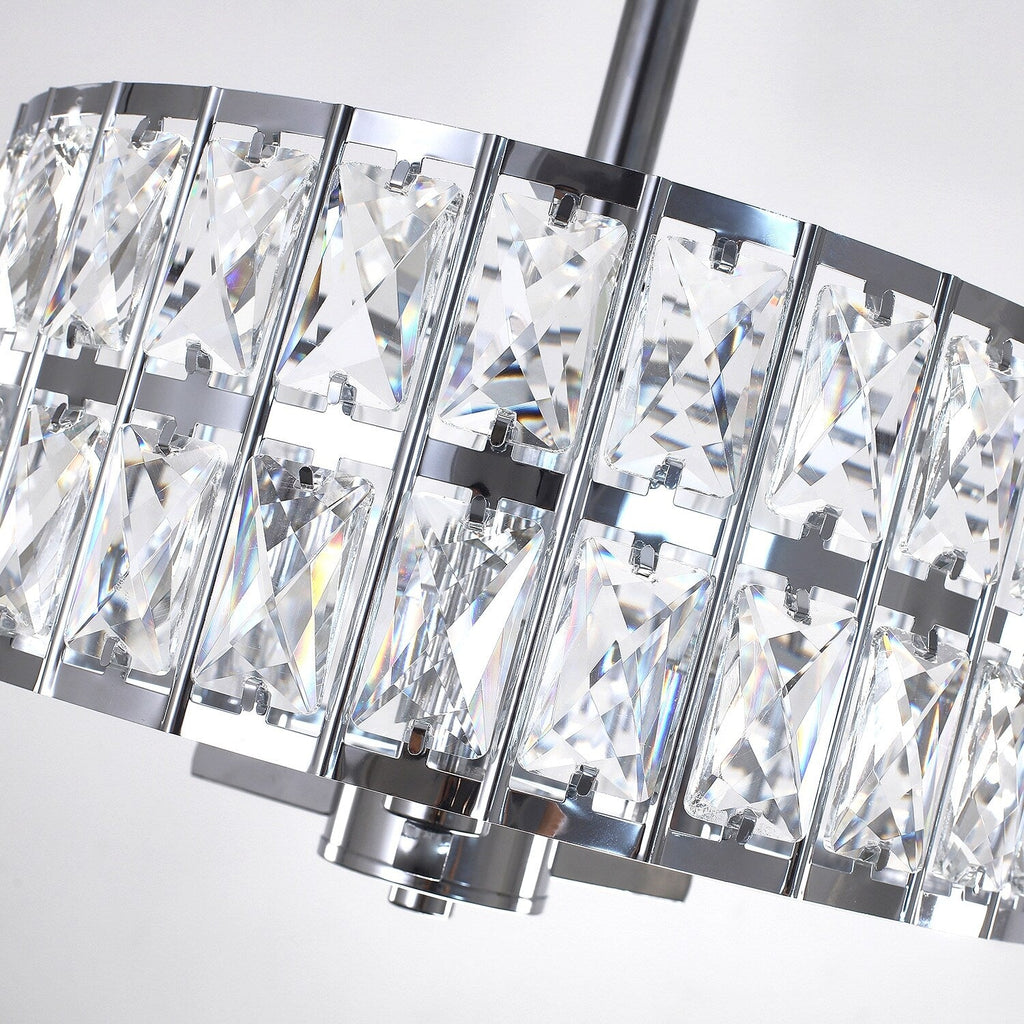 Plafonnier semi-encastré à 3 lumières en cristal pour salon et couloir