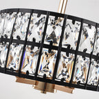 Plafonnier semi-encastré à 3 lumières en cristal pour salon et couloir