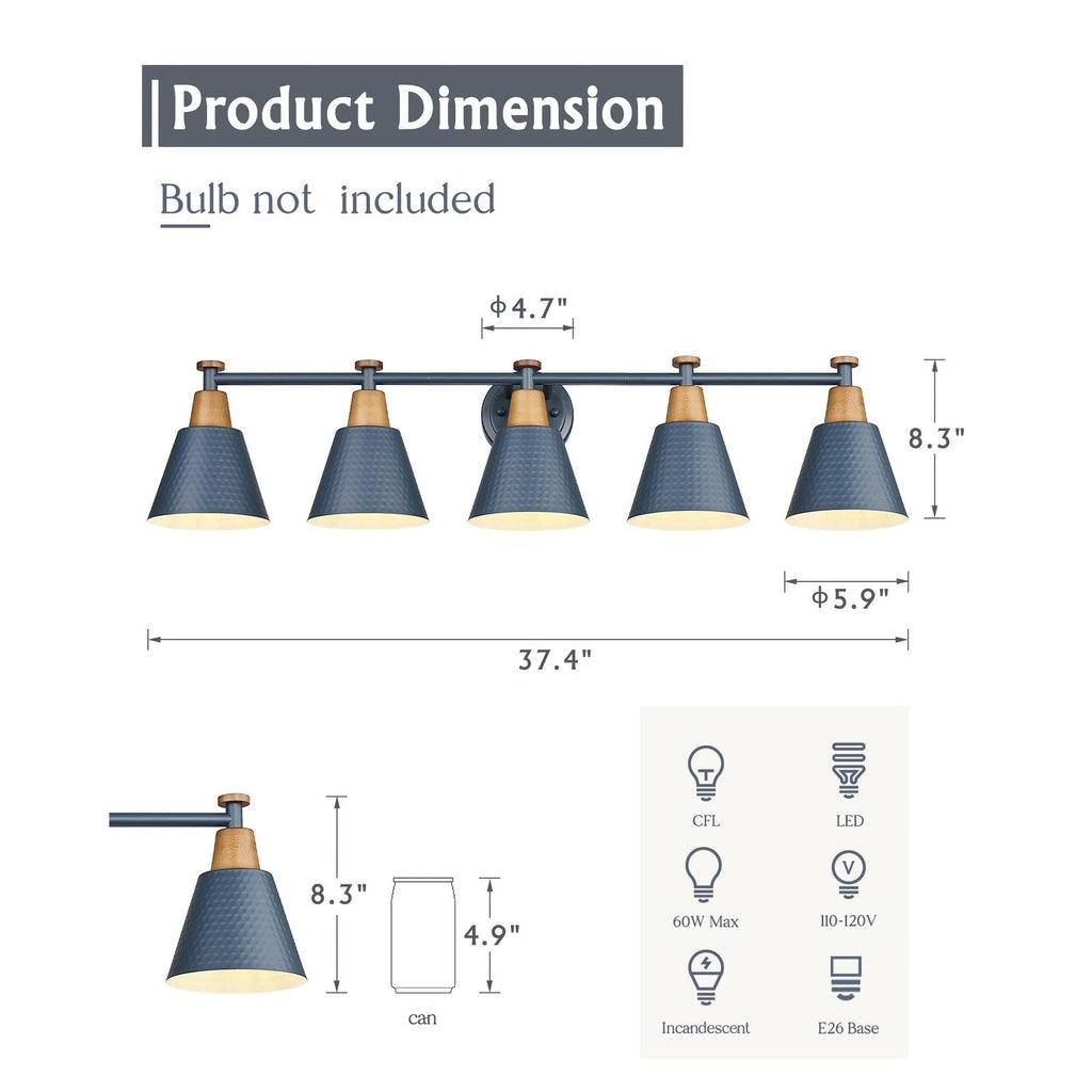 Luminaire de salle de bain moderne à 3, 5 ou 6 lampes