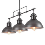 Suspension à 3 lumières en métal style campagnard rétro, style dôme linéaire, luminaire pour îlot de cuisine